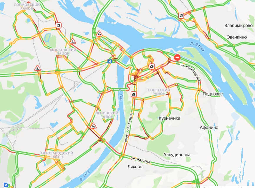 Огромные пробки сковали Нижний Новгород вечером 22 января - фото 1