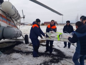 Вертолет МЧС доставил в Нижний Новгород тяжелобольного жителя Шаранги