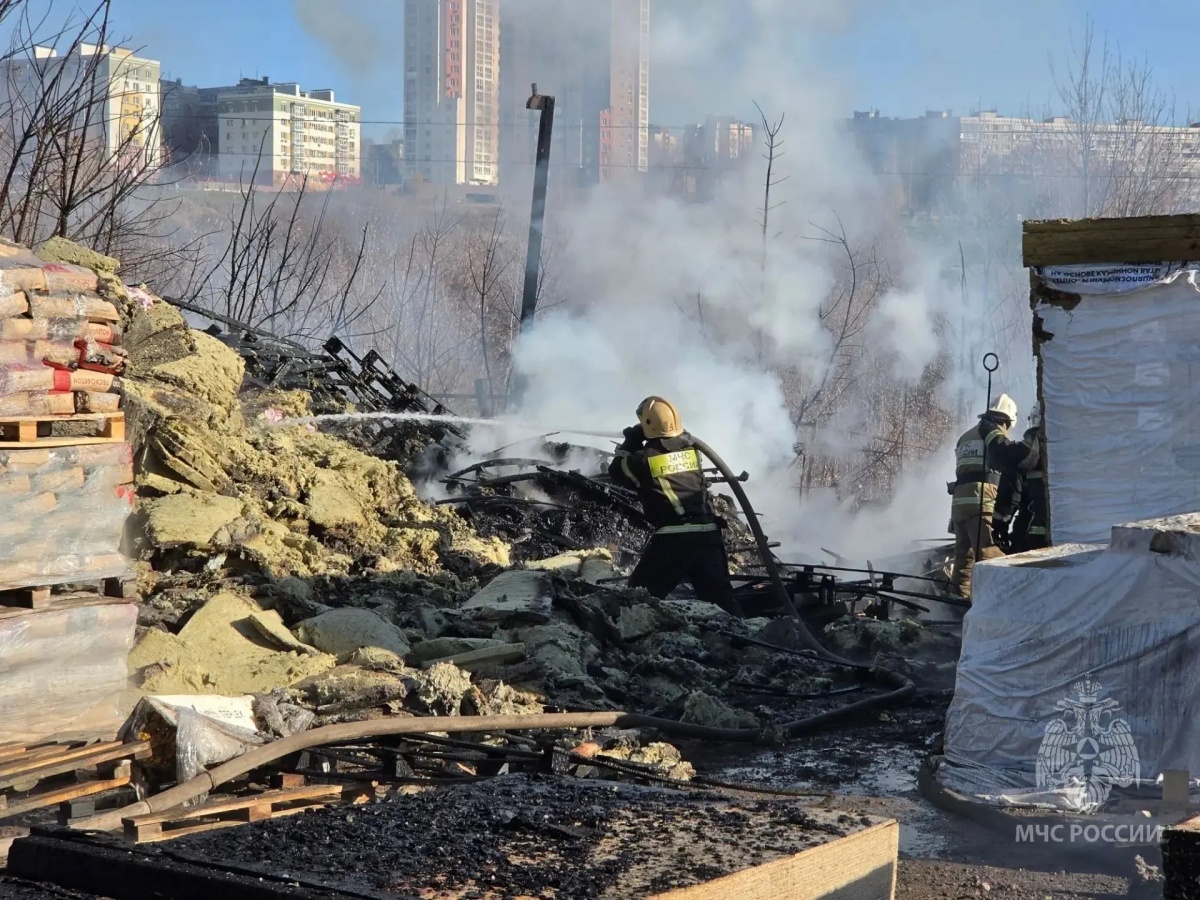Опубликованы фото с места пожара в магазине стройматериалов в Нижнем Новгороде - фото 1