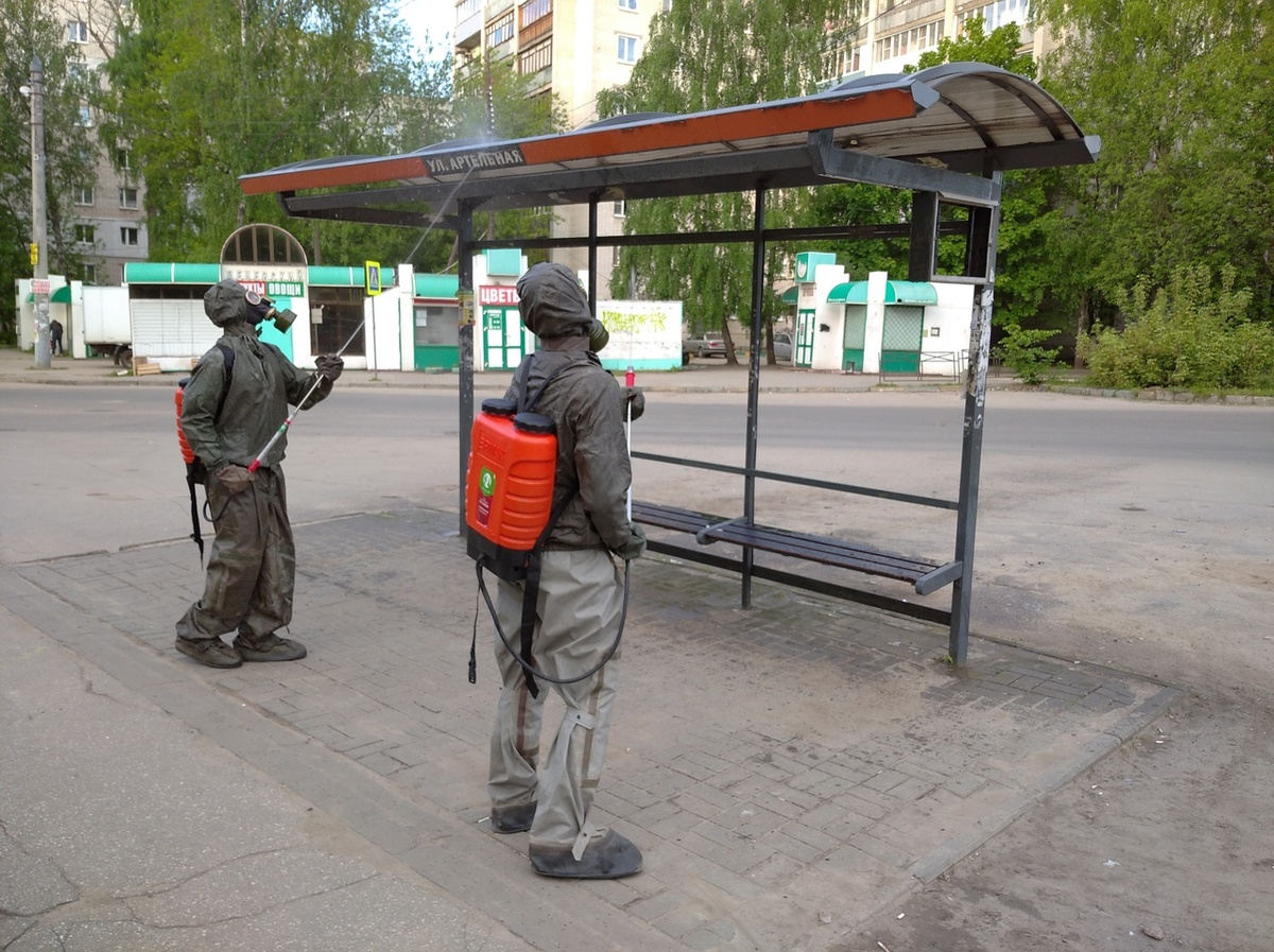 50 остановок продезинфицировали в Нижнем Новгороде для предотвращения заражения коронавирусом - фото 1